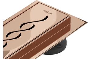 Mexen Flat 360° M18 scarico lineare rotante 50 cm, oro rosa - 1623050-40