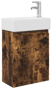 Mobile bagno con rubinetto Rovere Fumo 45,5 x 22,5 x 84 cm