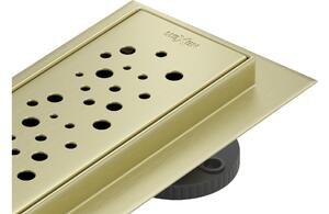 Mexen Flat 360° M12 scarico lineare rotante 50 cm, oro spazzolato - 1A21050-40