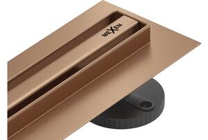Mexen Flat 360° Slim scarico lineare rotante 60 cm, rame spazzolato - 1C41060
