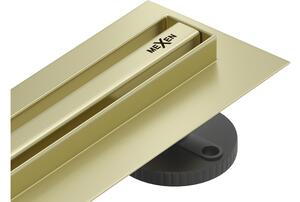 Mexen Flat 360° Slim scarico lineare rotante 60 cm, oro spazzolato - 1A41060