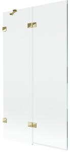 Mexen Lunar paravento per vasca da bagno a 2 ante sinistro 100 x 150 cm, trasparente, dorato - 897-100-100-50-00-L