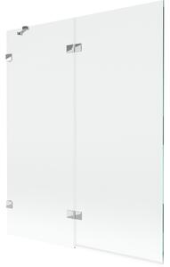 Mexen Lunar paravento da vasca 2-ante sinistro 140 x 150 cm, trasparente, cromo - 897-140-100-01-00-L