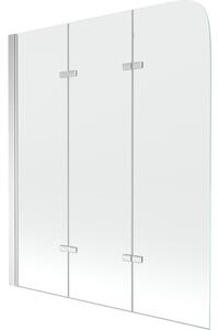 Mexen Felix paravento per vasca da bagno a 3 ante 120 x 140 cm, trasparente, cromo - 890-120-003-01-00