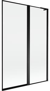 Mexen Mist L paravento vasca da bagno a 2 ante destro 120 x 150 cm, cornice nera, nero - 8A9L-120-011-70-70-P