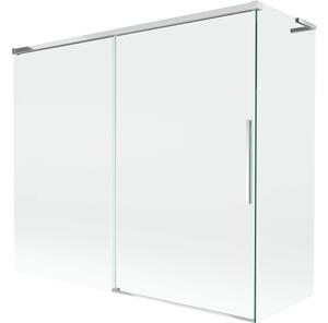 Mexen Rox L paratia vasca da bagno a 2 ante scorrevoli 180 + 80 x 150 cm, trasparente, cromo - 8C9L-180-080-01-00