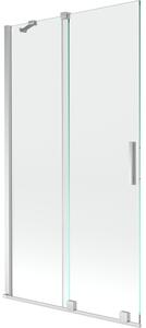 Mexen Velar paravento da doccia a 2 ante scorrevoli 100 x 150 cm, trasparente, cromo - 896-100-000-01-01