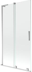 Mexen Velar L paratia vasca da bagno scorrevole a 2 ante 100 x 150 cm, trasparente, cromato - 896-100-003-01-01
