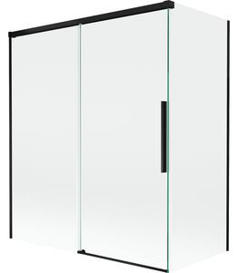 Mexen Rox paravento da bagno a 2 ante scorrevoli 140 + 70 x 150 cm, trasparente, nero - 8C9-140-070-70-00