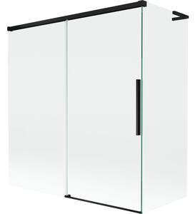 Mexen Rox L paravento da vasca a 2 ante scorrevoli 150 + 70 x 150 cm, trasparente, nero - 8C9L-150-070-70-00
