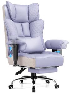 Sedia da gaming GTPLAYER, sedia da ufficio ergonomica con poggiapiedi, schienale e braccioli regolabili a 150°, sedia da computer/direzione, portata 180 kg, viola