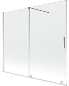 Mexen Velar paravento da bagno 2 ante scorrevoli 180 x 150 cm, trasparente, cromo - 896-180-000-01-01