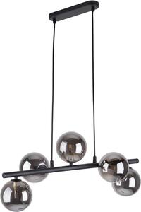 Lampadario ESTERA, nero-grafite, 5 portalampada G9, 6 portalampada W, vetro, dimensioni: 115x27x63 cm, grado di protezione IP20, marca TK-Lighting