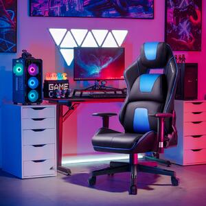 Sedia da gaming GTPLAYER con poggiapiedi, sedia da ufficio ergonomica con capacità di carico di 150 kg, poltrona da gaming con supporto lombare e poggiatesta, sedia da computer regolabile in altezza