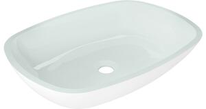 Mexen Araks lavabo da appoggio in vetro 54 x 39 cm, bianco - 24155430