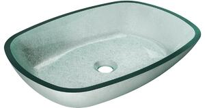 Mexen Araks lavabo sopra il piano in vetro 54 x 39 cm, argento - 24155411