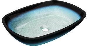 Mexen Araks lavandino da appoggio in vetro 54 x 39 cm, blu - 24155447