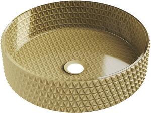 Mexen Aura lavandino da appoggio in vetro 39 x 39 cm, oro - 24013950