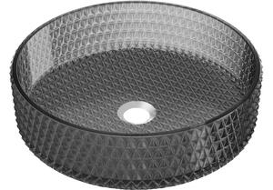 Mexen Aura lavabo da appoggio in vetro 39 x 39 cm, nero - 24013970