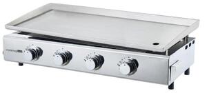 COOKINGBOX FAVEX Brasilia: piano cottura a gas con 4 bruciatori, dimensioni XXL (84 x 34 cm), in acciaio inossidabile, accensione piezoelettrica, potenza 10 kW