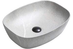 Mexen Editta lavabo da appoggio 49 x 37 cm, pietra grigia - 21384962