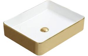 Mexen Estela lavabo da appoggio 50 x 40 cm, bianco/oro - 22105053