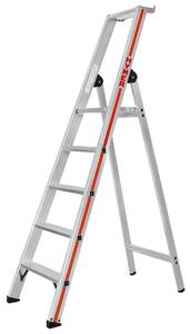 Scaletta Hymer con piattaforma, accesso su un solo lato, 5 gradini, altezza di abbassamento 1,78 m, altezza di sbraccio 3,16 m, peso 6,7 kg