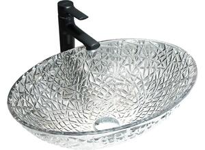 Mexen Goa lavandino da appoggio in vetro 50 x 36 cm, trasparente - 24085000