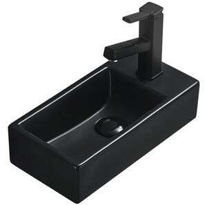 Mexen Inez lavabo da appoggio sinistro 40 x 20 cm, nero opaco - 21484085L