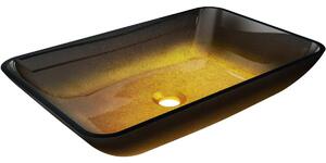 Mexen Megan lavabo in vetro da appoggio 56 x 36 cm, oro scuro - 24135651