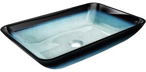 Mexen Megan lavabo da appoggio in vetro 56 x 36 cm, blu - 24135647