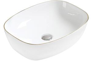 Mexen Lita lavabo da appoggio 49 x 37 cm, bianco/oro - 22124905