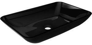 Mexen Megan lavabo da appoggio in vetro 56 x 36 cm, nero - 24135670