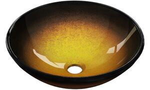 Mexen Mira lavabo in vetro da appoggio 42 x 42 cm, oro scuro - 24124251