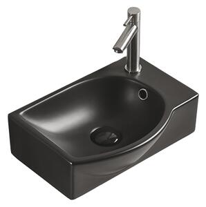Mexen Mista lavabo da appoggio sinistro 40 x 28 cm, nero opaco - 22174085L