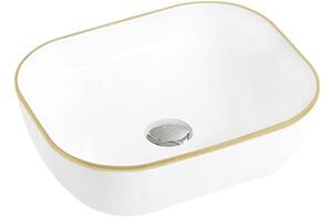 Mexen Mirabel lavabo da appoggio 50 x 40 cm, bianco/oro - 22115005