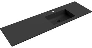 Mexen Otis lavabo incassato nel piano destro 161 x 46,5 cm, nero opaco - 25181671P