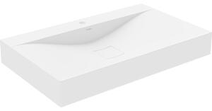 Mexen Poli lavabo da appoggio in conglomerato 1/O 80 x 48 cm, bianco - 23028001