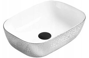 Mexen Rita lavabo da appoggio 45 x 32 cm, bianco/argento - 21084555