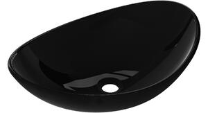 Mexen Sonia lavabo in vetro da appoggio 54 x 37 cm, nero - 24145470