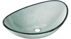 Mexen Sonia lavabo da appoggio in vetro 54 x 37 cm, argento - 24145411