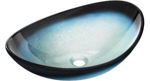 Mexen Sonia lavabo in vetro da appoggio 54 x 37 cm, blu - 24145447