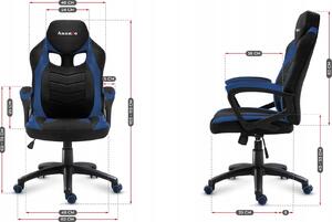 Sedia da gaming Huzaro FORCE 2.5 BLUE MESH con seduta in rete, nera e blu