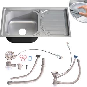 76CM lavello in acciaio inox rettangolare ripiano sinistro Lavello da cucina Lavello da incasso Unità di lavaggio Unità di lavaggio