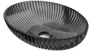 Mexen Zira lavabo da appoggio in vetro 53 x 35 cm, nero - 24175370