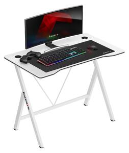 Scrivania da gioco Huzaro Hero 1.4, bianca, superficie Carbon Flex