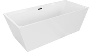 Mexen Lita vasca da bagno indipendente 170 x 75 cm, bianca, troppopieno nero - 52121707500-70