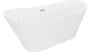 Mexen Dora vasca da bagno autoportante 150 x 75 cm, bianca, troppo pieno cromato - 52071507500-01