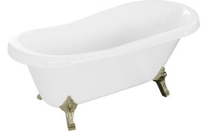 Mexen Retro vasca da bagno freestanding 150 x 73 cm, bianca, gambe dorate - 53251507300-50