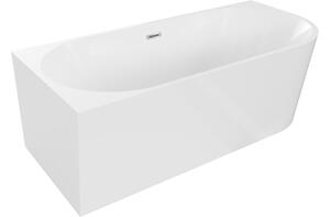 Mexen Mia vasca da bagno freestanding angolare sinistra 180 x 80 cm, bianca, troppopieno cromato - 52691808000L-01